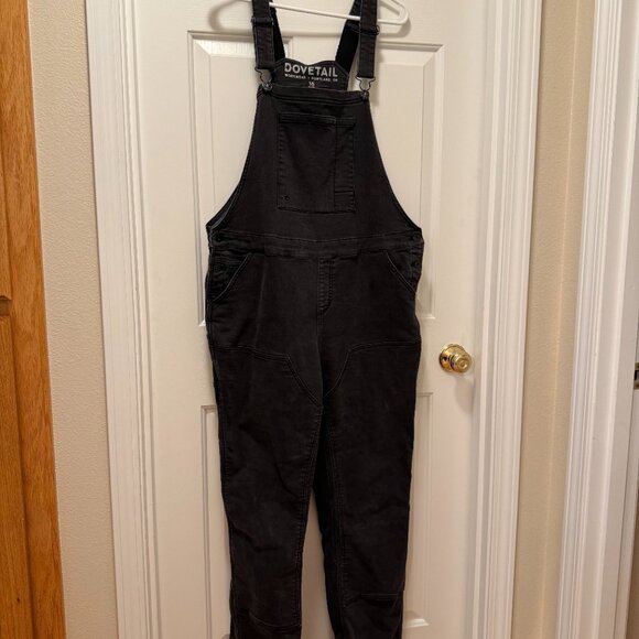 Dovetail Workwear Freshley Overalls Black Thermal Denim Size 16 - Picture 3 of 4